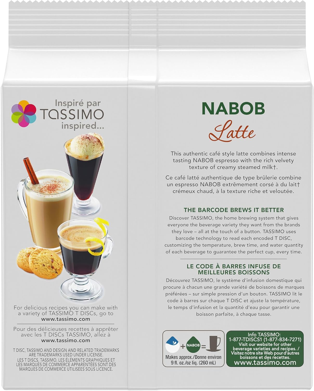 Nabob Latte Coffee Single Serve T-Discs, 8 Ct Box