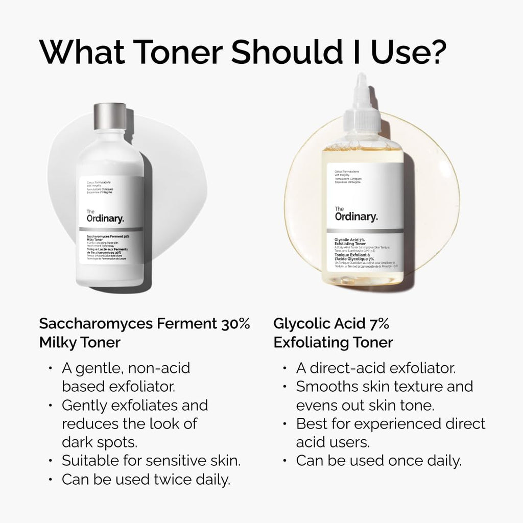 The Ordinary Glycolic Acid 7% Exfoliating Toner, Brightening and Smoothing Daily Toner for More Even-Looking Skin Tone