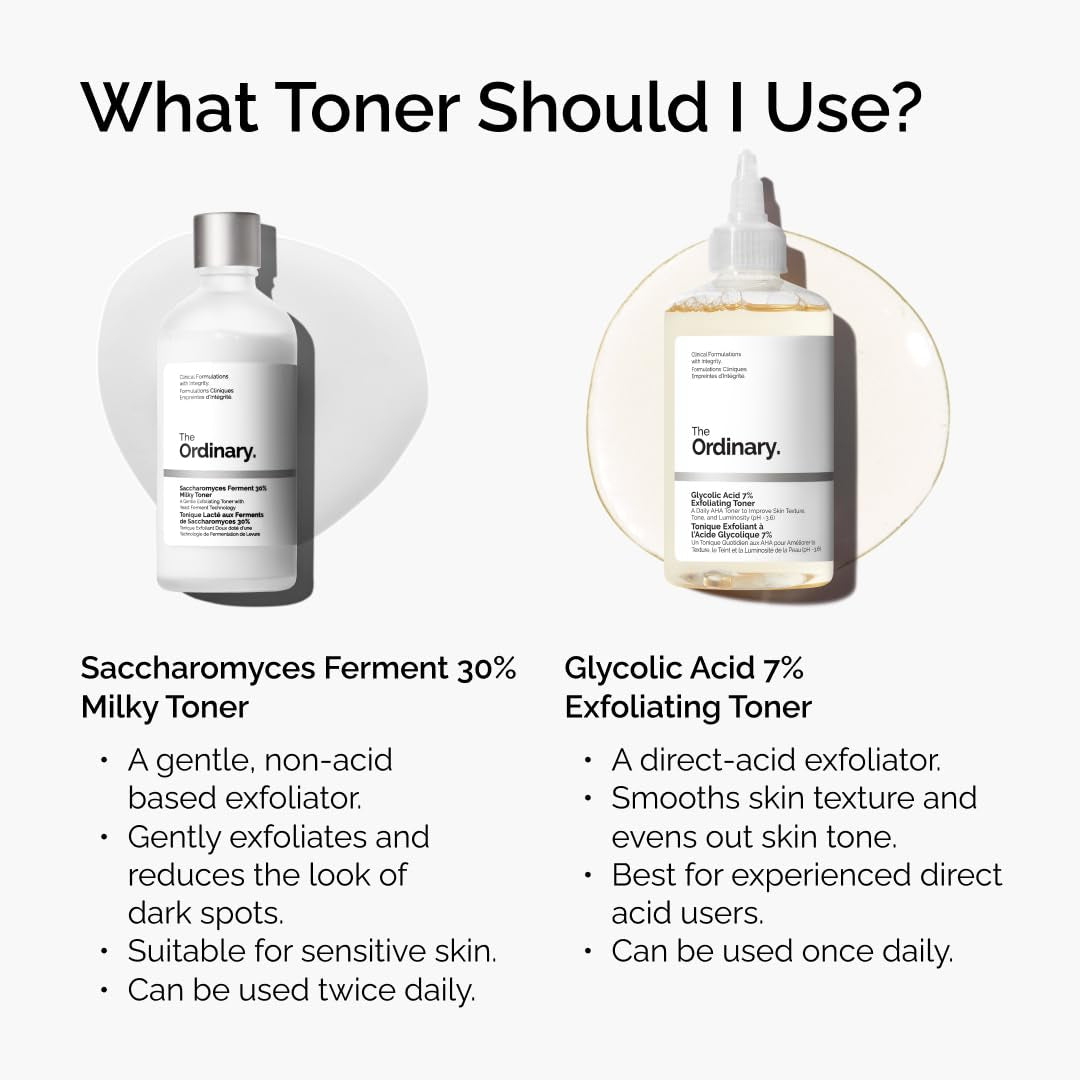 The Ordinary Glycolic Acid 7% Exfoliating Toner, Brightening and Smoothing Daily Toner for More Even-Looking Skin Tone
