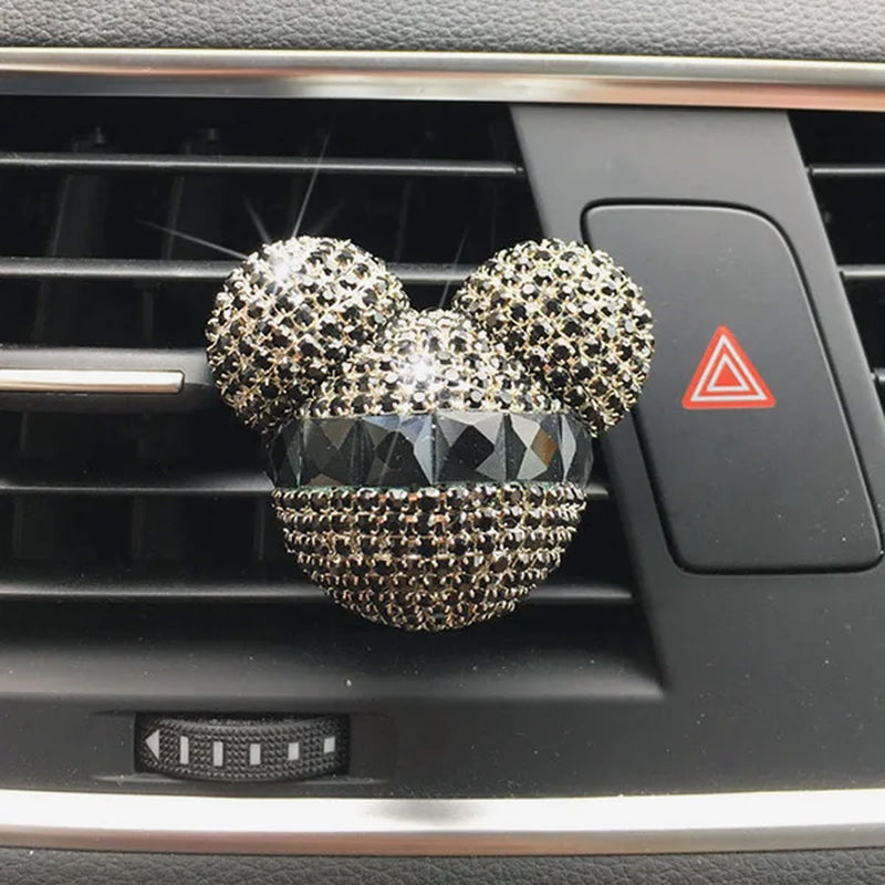 1 Pcs Cute Cartoon Car Air Fresheners Vent Clips Car Diffuser Vent Clip Rhinestone Diamond Bling Car Accessories for Women