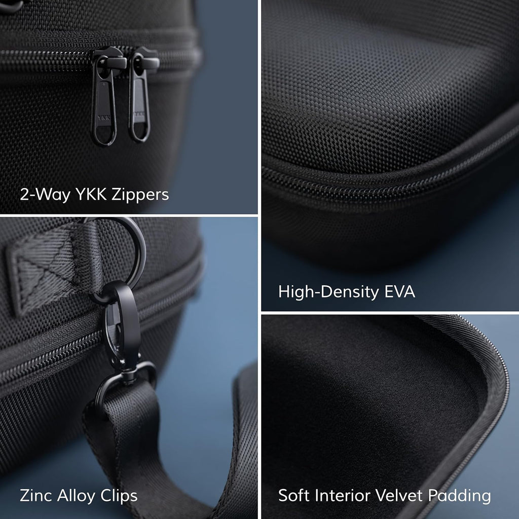 Hard Hat Case for Baseball Caps - Cap Storage for Baseball Caps with Carrying Handle & Shoulder Strap - This Organizer Holder Protects up to 6 Hats - Perfect for Traveling & At-Home Storage – Black | Crushproof, Splashproof, Carrying Handle, Adjustable Shoulder Strap, Oxford Fabric, Hat Organizer for Travel and Cap Storage