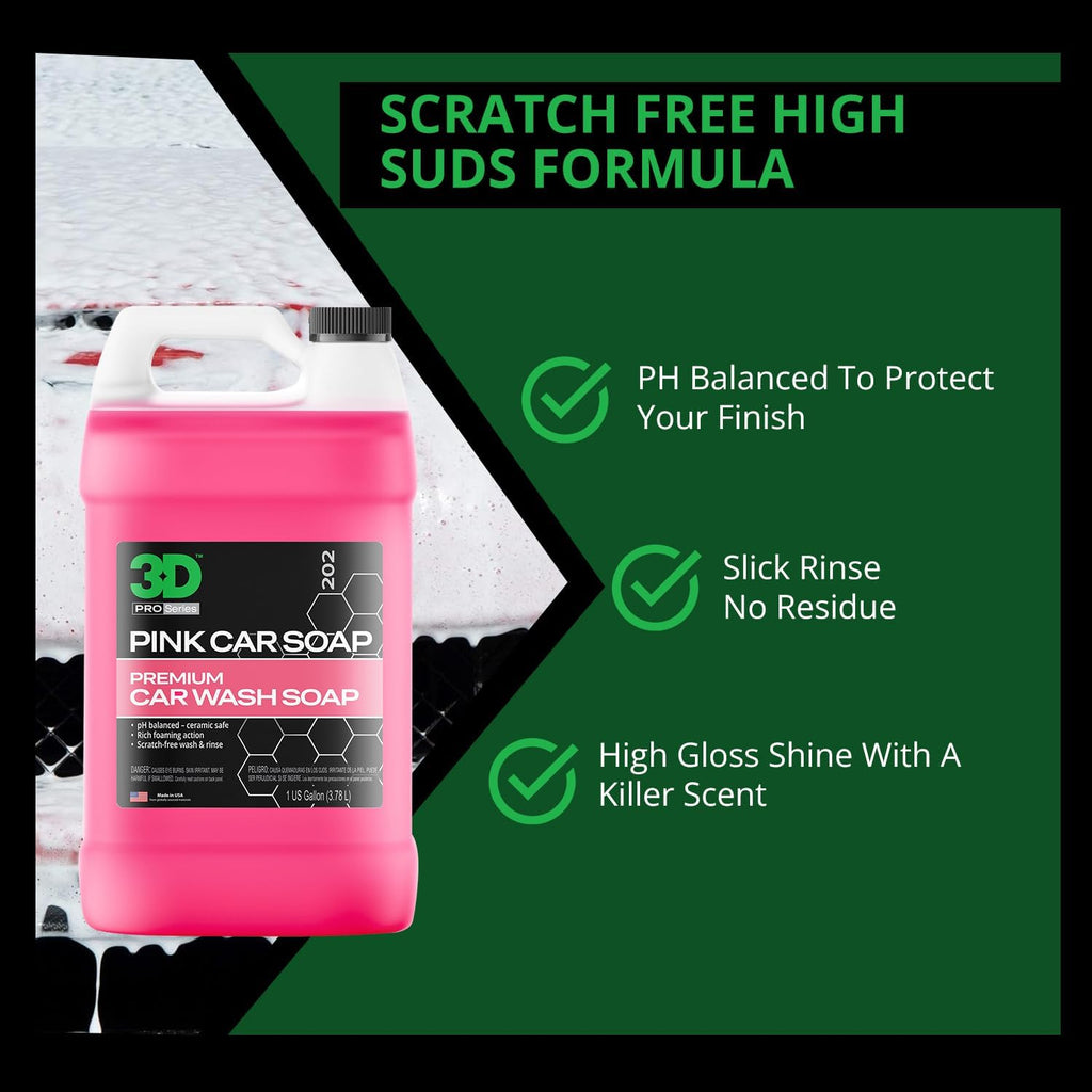 ( 3.8L) -  Pink Car Soap Car Wash & Cleaner Made in USA All Natural No Harmful Chemicals (Gallon)