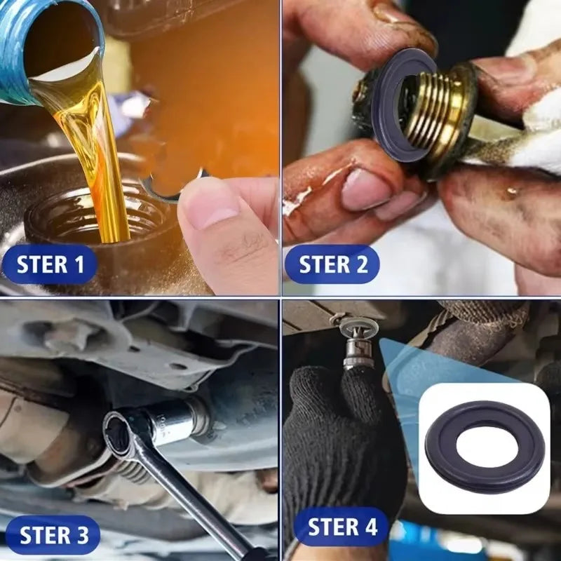 Car Sealing Oil Drain Plug Gasket Washer Replacement M 12/M14 Rubber Engine Oil Drain Plug Gaskets Auto Accessories
