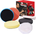 5" Buffing Polishing Pads, 6Pcs 5.6Inch 125Mm for 5 Inch Backing Plate, Compound Buffing Sponge Pads and Woolen Pads Cutting Polishing Pad Kit for Car Buffer Polisher