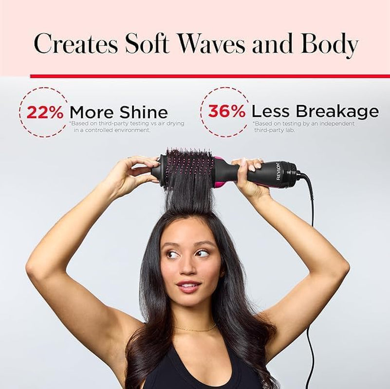 RVDR5222F One-Step Volumizer and Ionic Hair Dryer with Advanced Ionic Technology, Hot Air Brush, Less Frizz, 3 Heat/ 2 Speed Settings, Black