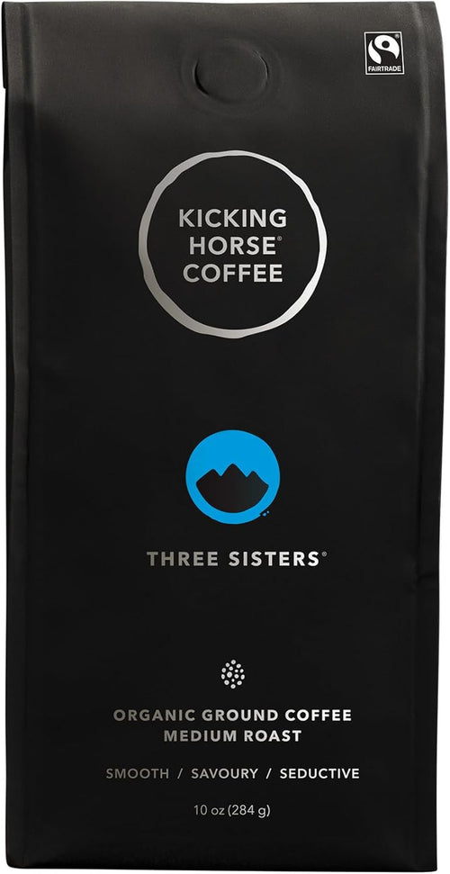 - Three Sisters Blend ;Ground 100% Arabica Coffee ; Medium Roast ; All Organic & Fairtrade ; 284 G