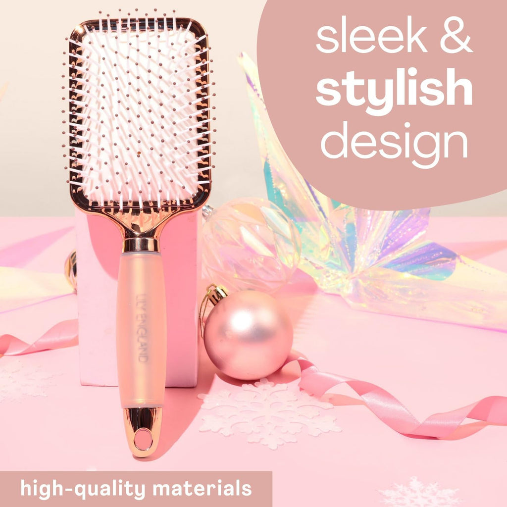 Paddle Brush Best for Detangling, Straightening Hair and Blowdrying, Rose Gold Hairbrush