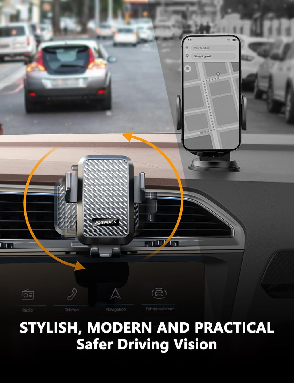Wireless Car Charger,  15W Fast Charging Auto Clamping Car Charger Cell Phone Holder Mount Vent for Iphone 15 14 13 12 Mini Pro Max 11 XR XS X, Samsung Galaxy S23 Ultra S22 S21+ Note 20, Etc