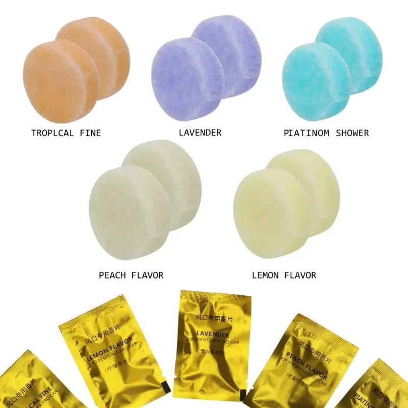 Car Air Fresheners Refills Air Vent Clip Flavor Replacement Set Solid Fragrance Scent Auto Air Freshener Refill Tablets