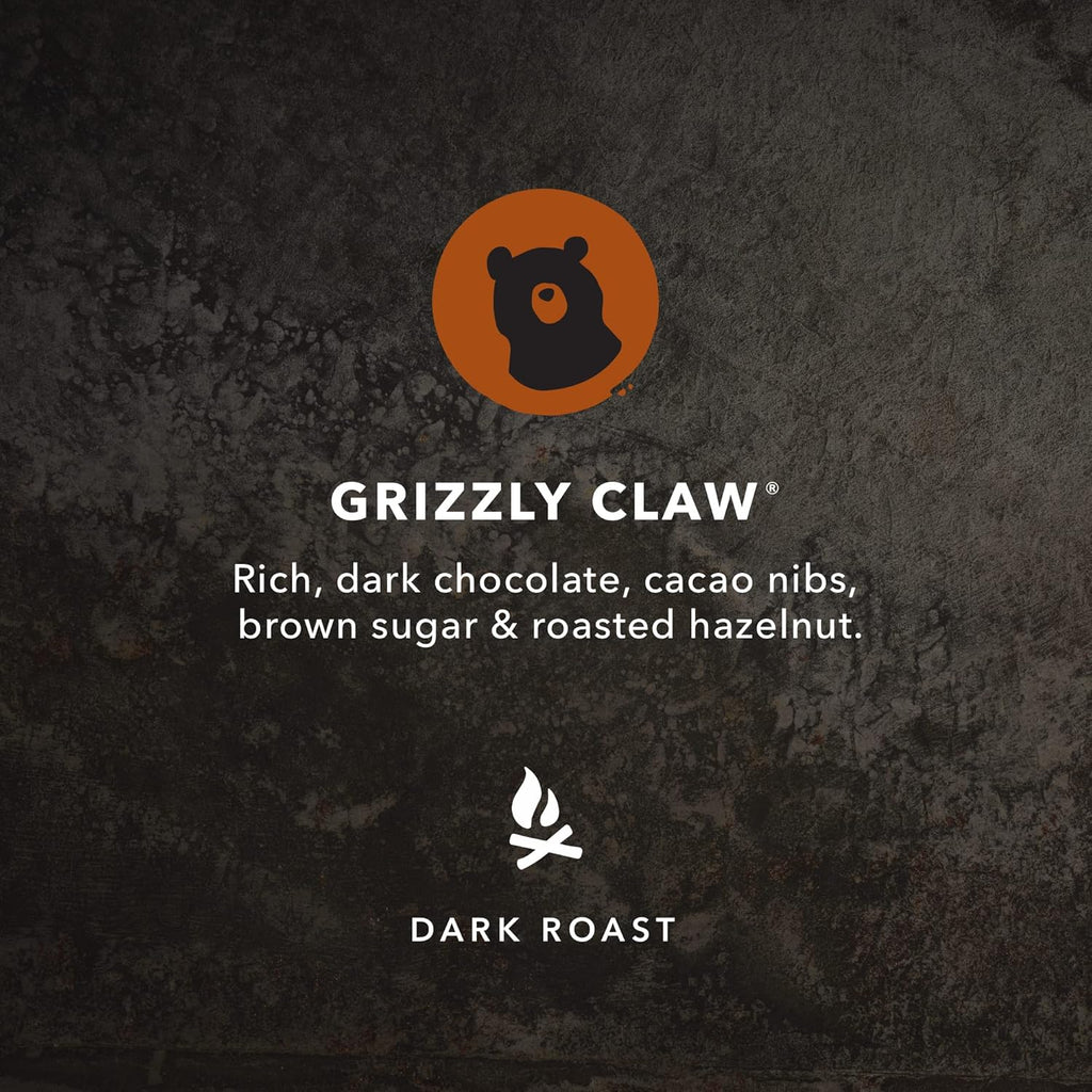 , Whole Bean, 1 Lb - Certified Organic, Fairtrade, Kosher Coffee, Grizzly Claw - Dark Roast, 454 G (Pack of 2)