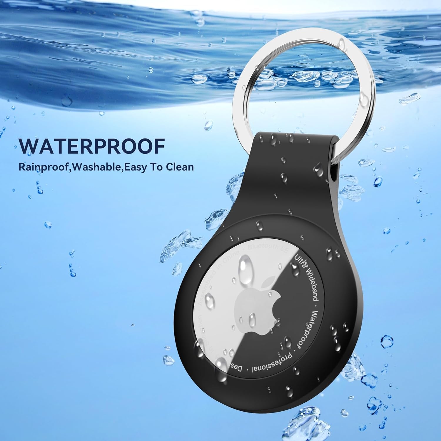 For Airtag Holder Keychain 6 Pack,Waterproof Apple Airtag Case with Key Ring,Silicone Air Tags Keychain for Luggage,Keys,Backpack,Car,Bags,Kids