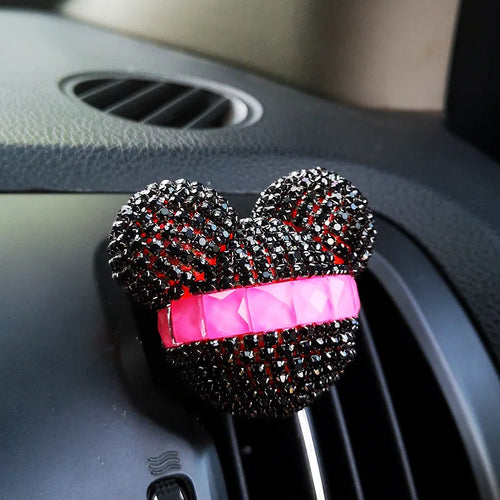 1 Pcs Cute Cartoon Car Air Fresheners Vent Clips Car Diffuser Vent Clip Rhinestone Diamond Bling Car Accessories for Women