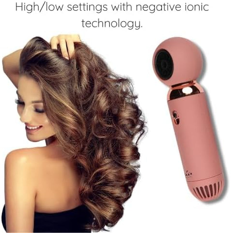 Too Cute Compact Hair Dryer - Lightweight, Portable Blow Dryer with High or Low Settings - Negative Ionic Technology - Rose Gold - 1 Pc