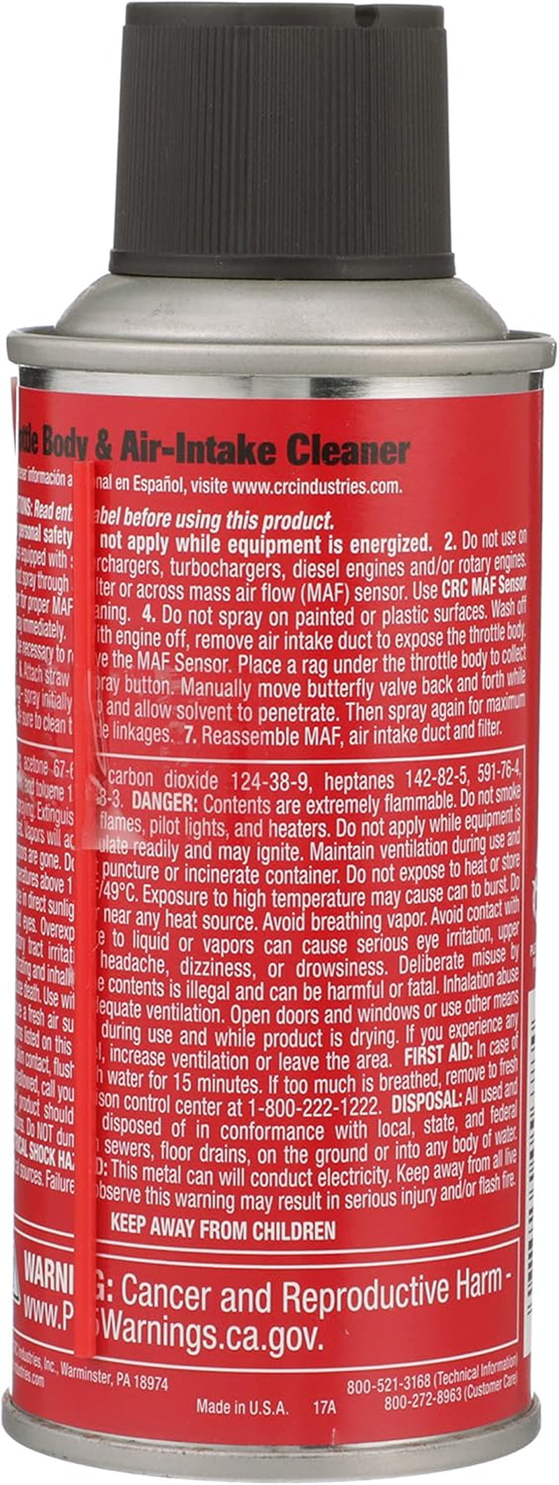 Throttle Body & Air Intake Cleaner, 5 Wt Oz
