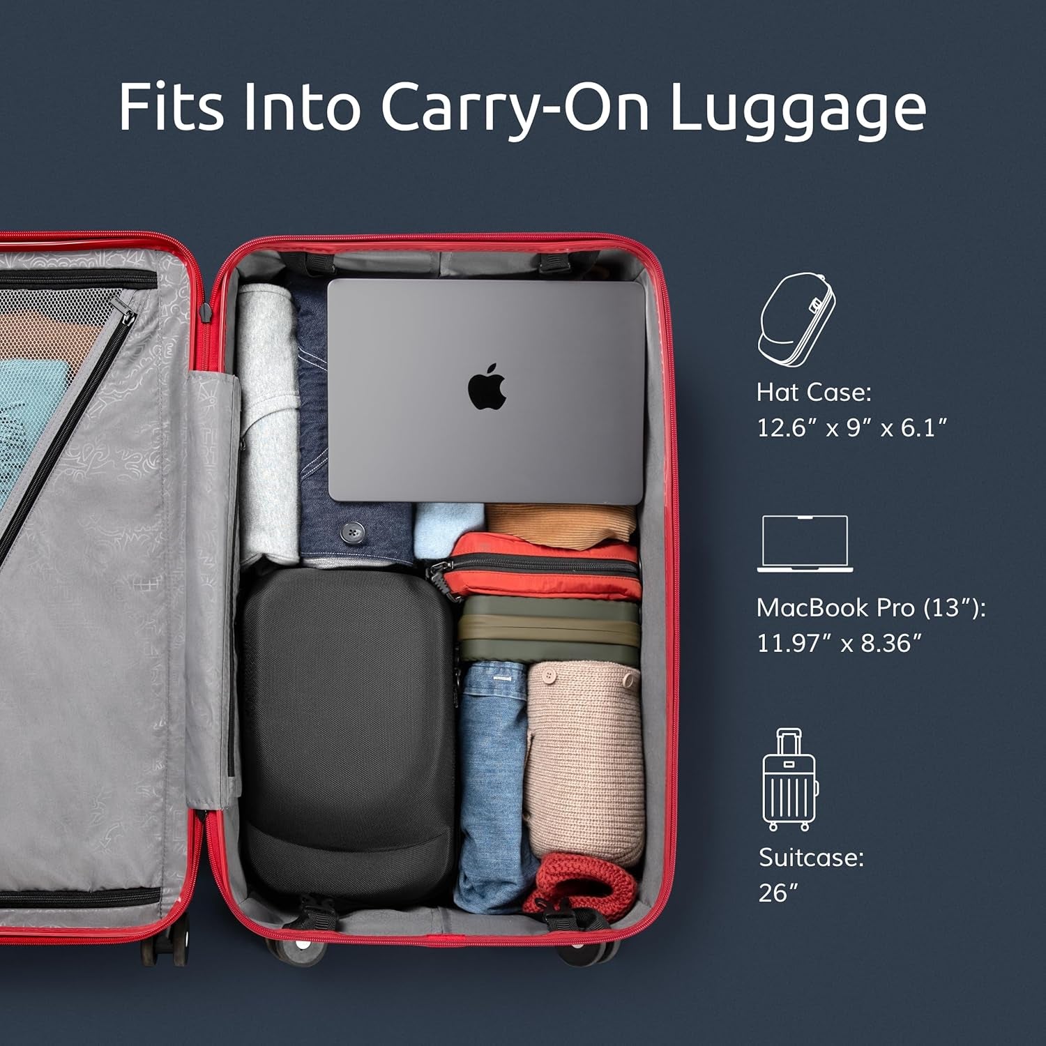 Hard Hat Case for Baseball Caps - Cap Storage for Baseball Caps with Carrying Handle & Shoulder Strap - This Organizer Holder Protects up to 6 Hats - Perfect for Traveling & At-Home Storage – Black | Crushproof, Splashproof, Carrying Handle, Adjustable Shoulder Strap, Oxford Fabric, Hat Organizer for Travel and Cap Storage