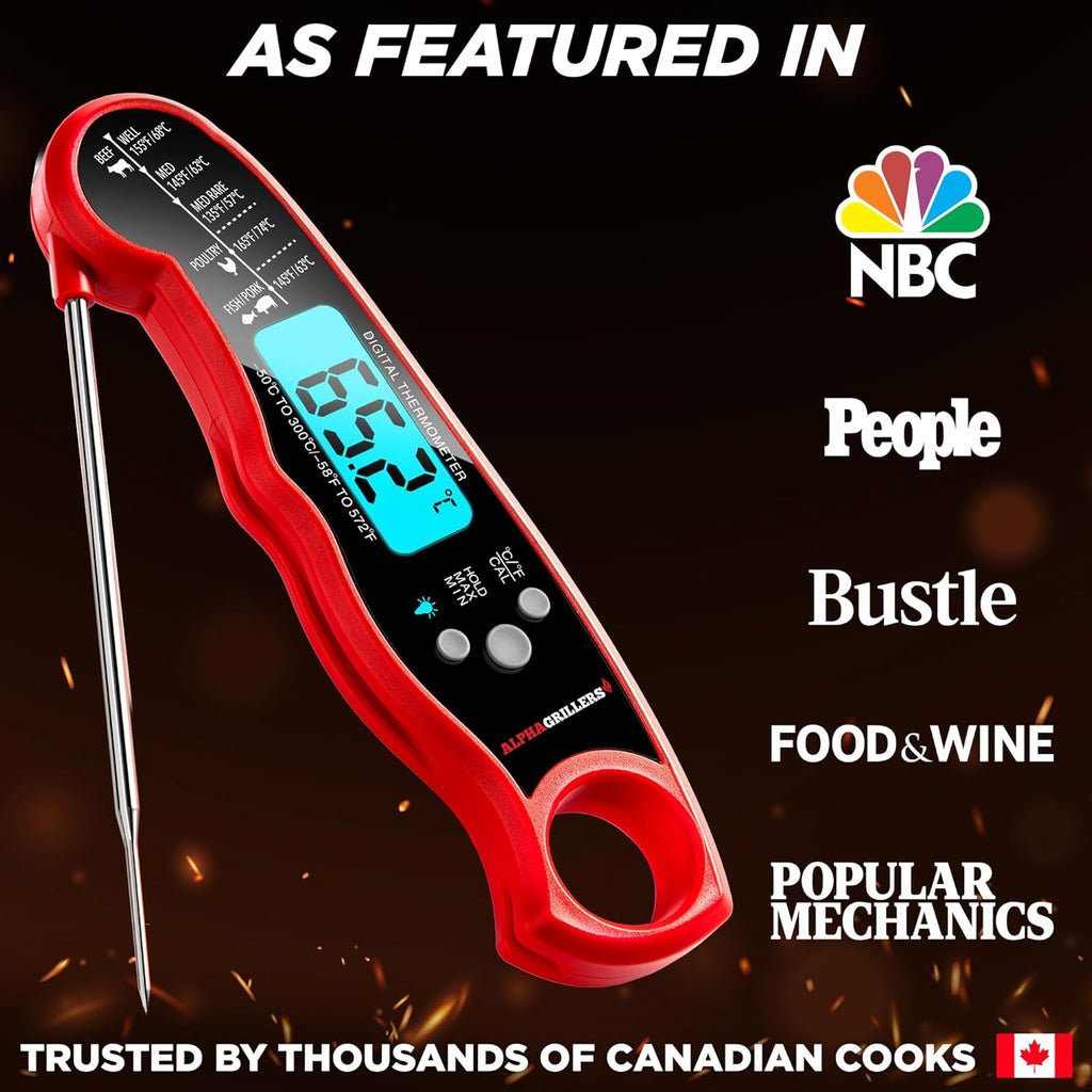 Meat Thermometer Digital – Instant Read Food Thermometer | Cooking, Grilling, Air Fryer & BBQ Thermometer, Thermometre a Viande, Birthday Gifts for Men, Him, Husband & Dad