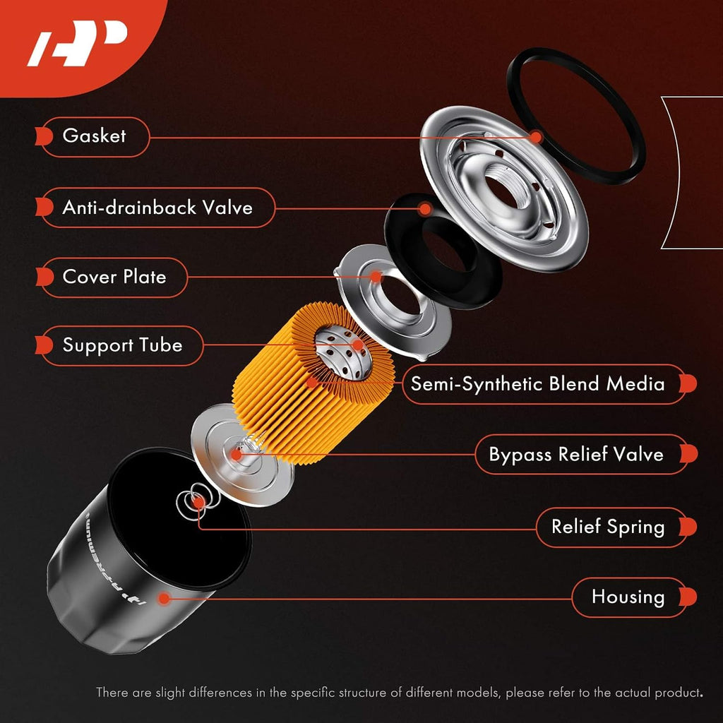 4-PC 10K Miles Protection Spin on Oil Filter | Compatible with Ford & for Honda & Nissan & Hyundai & Subaru & Dodge & Mazda & Chrysler & Acura & Mitsubishi & Infiniti