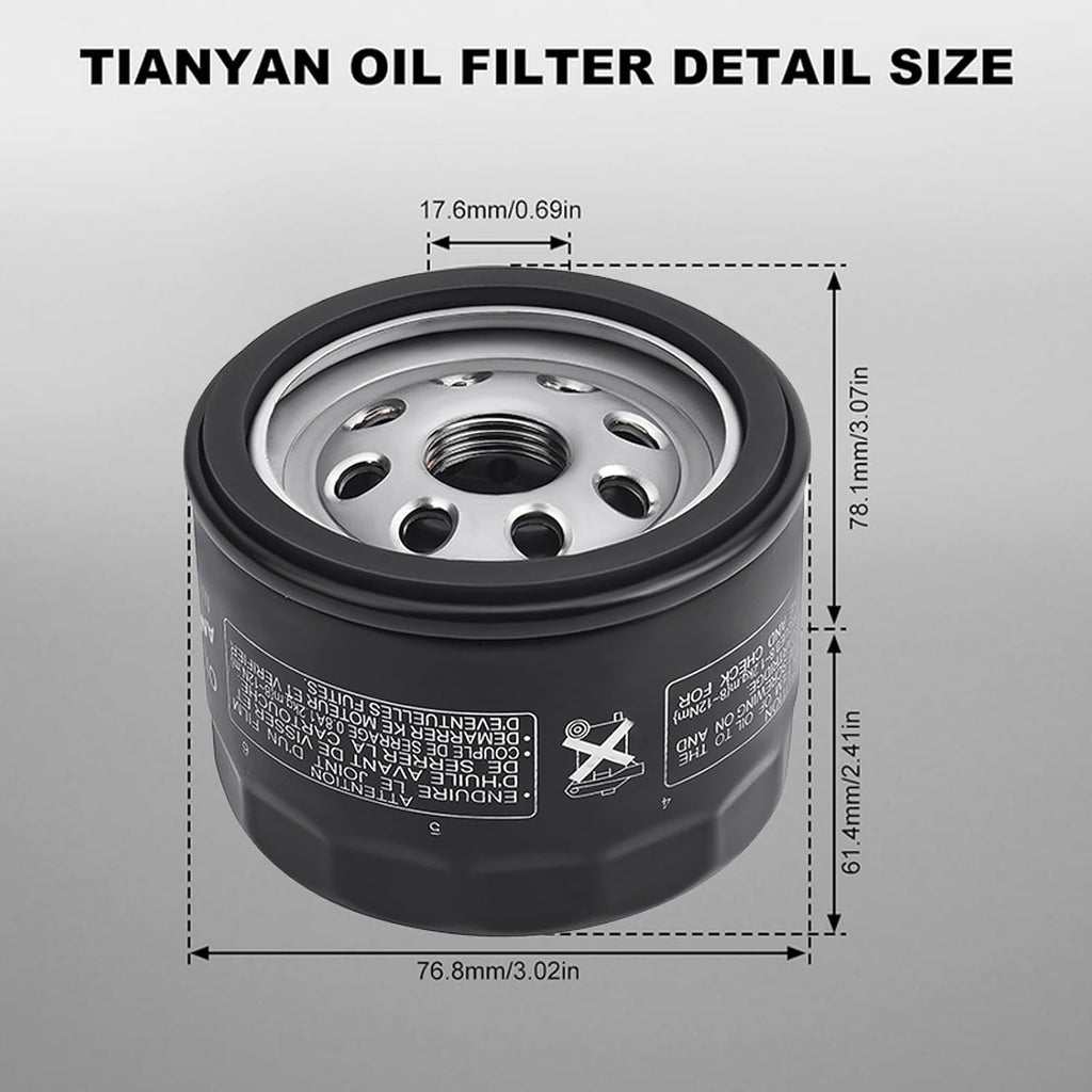 12 050 01-S Oil Filter for Kohler 12 050 01 1205001-S 12 050 01-S1 KH-12-050-08 CH18-CH25 CV18-CV25 Engine KT715 KT725 KT730 SV470-SV620 Lawn Mower Oil Filter