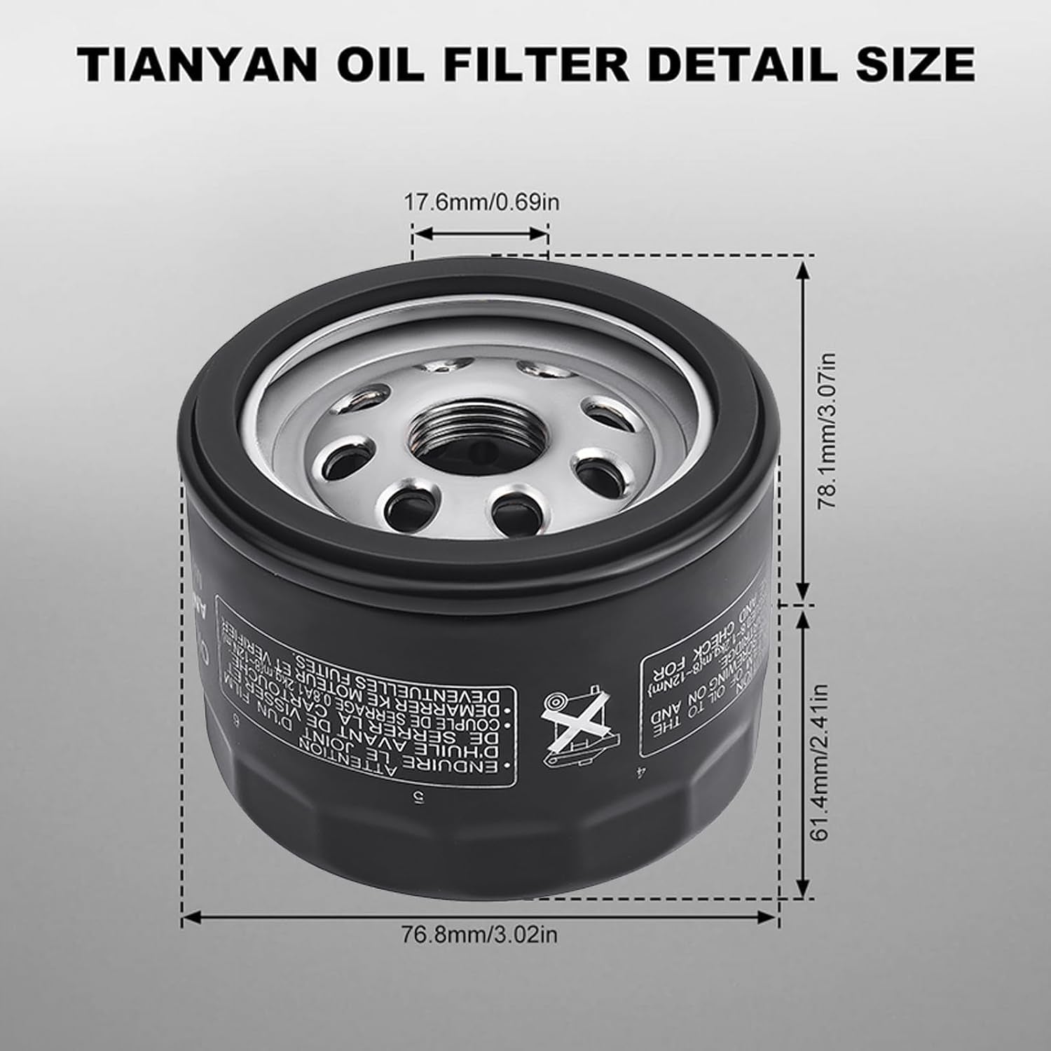 12 050 01-S Oil Filter for Kohler 12 050 01 1205001-S 12 050 01-S1 KH-12-050-08 CH18-CH25 CV18-CV25 Engine KT715 KT725 KT730 SV470-SV620 Lawn Mower Oil Filter