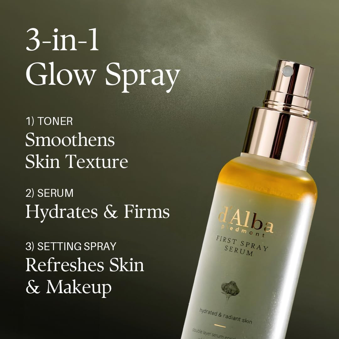 Italian White Truffle First Spray Serum, Vegan Skin Care, Hydrating Face Moisturizer, Glow Serum for Radiant Skin, Non Comedogenic, All in One Mist, Korean Skincare, 100Ml | Vegan Skin Care, Hydrating Face Moisturizer, Glow Serum for Radiant Skin, Non Comedogenic, All in One Mist, Korean Skincare