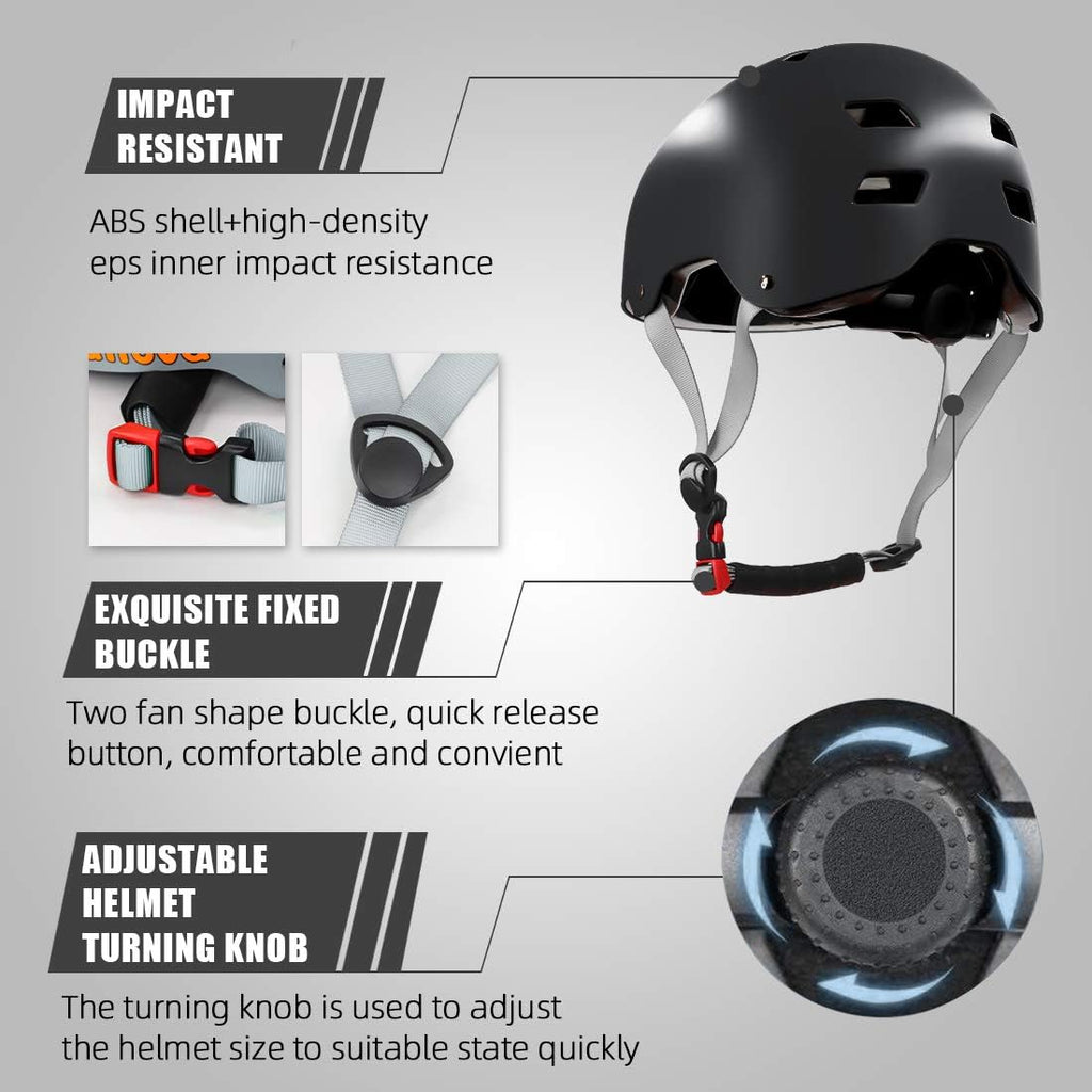 Kids Bike Helmet Adjustable Toddler Helmet with Knee Elbow Wrist Pads for Kids Ages 2-5-8-14 Boys Girls, Multi-Sport Skating Balance Bike Skateboard Scooter Rollerblading Helmet Set