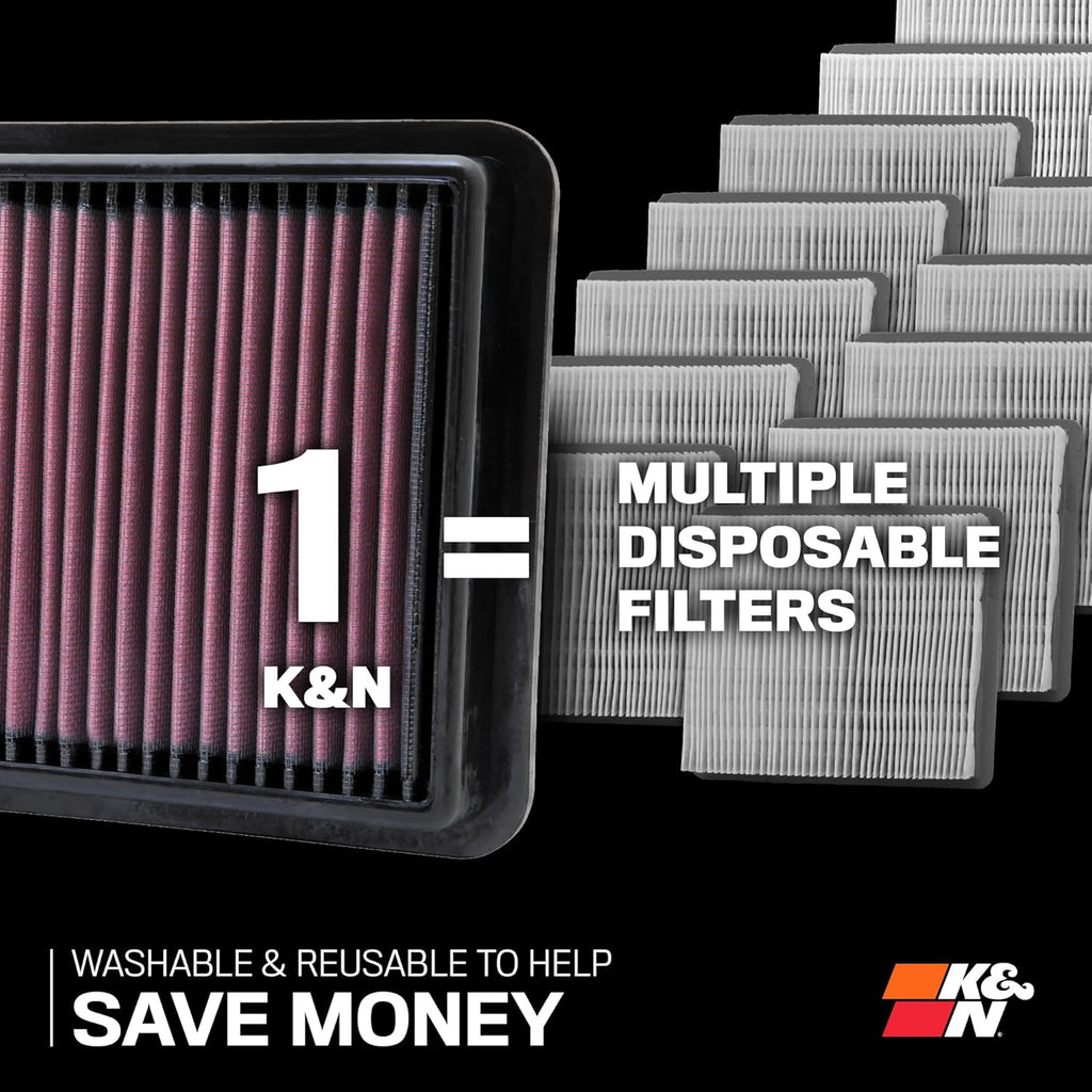 Engine Air Filter, Washable and Reusable: 2018-2020 Jeep Wrangler JL and Gladiator 33-5076, Multi