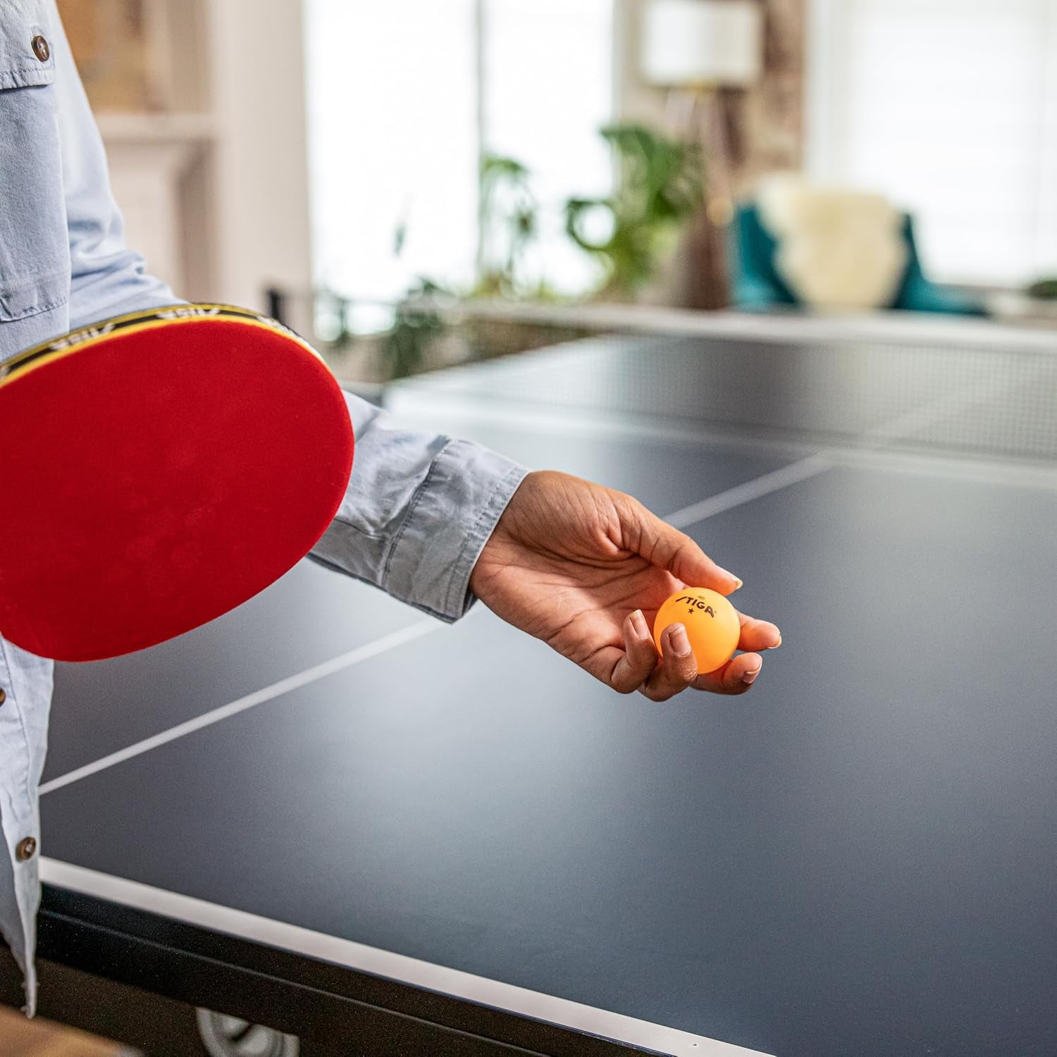 Ping Pong Balls – 46Pk Orange 1-Star Table Tennis Balls, Official Size 40Mm ABS Balls, Ultimate Durability for Indoor/Outdoor Ping Pong Tables