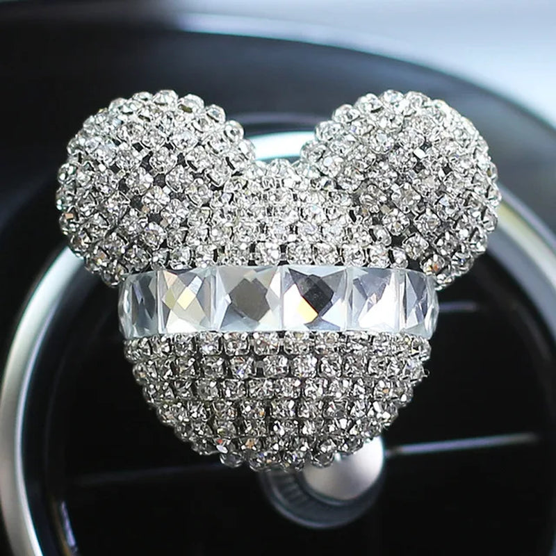 1 Pcs Cute Cartoon Car Air Fresheners Vent Clips Car Diffuser Vent Clip Rhinestone Diamond Bling Car Accessories for Women