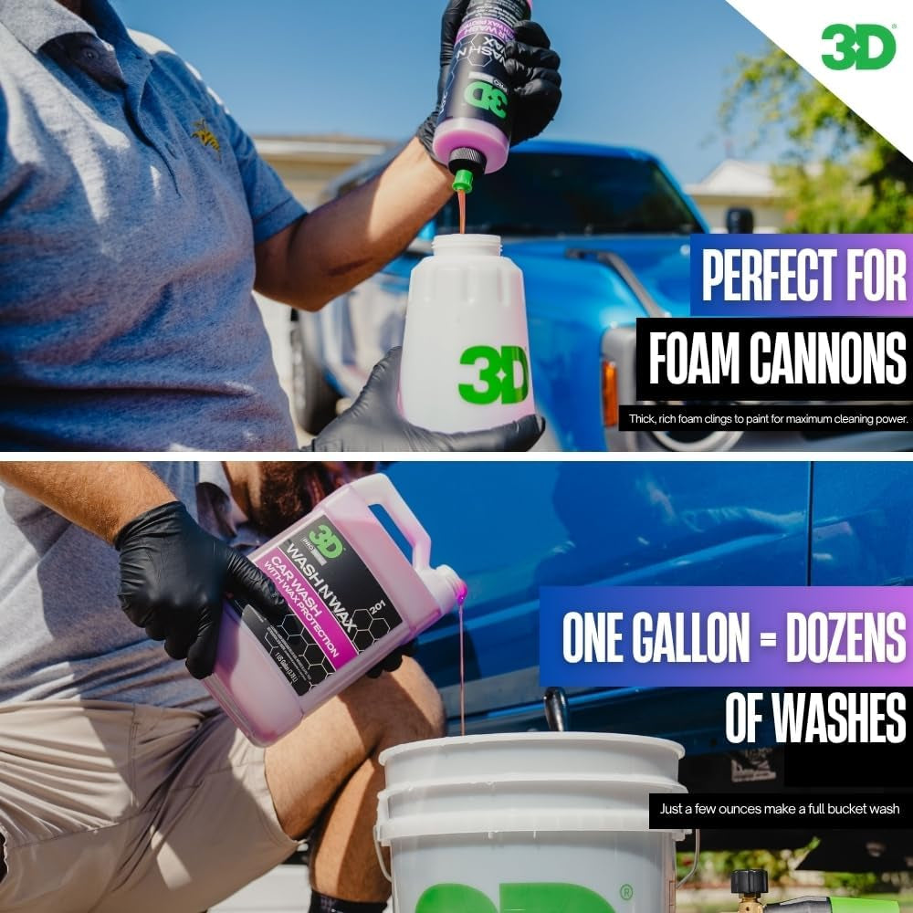 Wash N Wax Car Wash Soap - Ph Balanced, Easy Rinse, Scratch Free Soap with Wax Protection - 1 Gallon