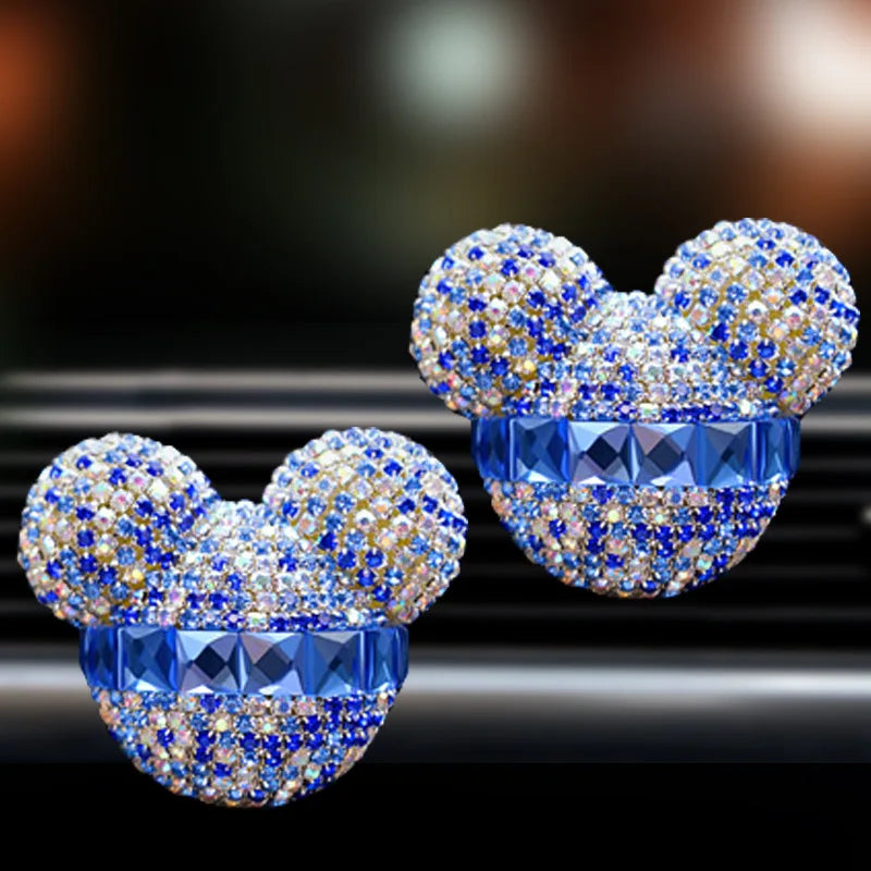 1 Pcs Cute Cartoon Car Air Fresheners Vent Clips Car Diffuser Vent Clip Rhinestone Diamond Bling Car Accessories for Women