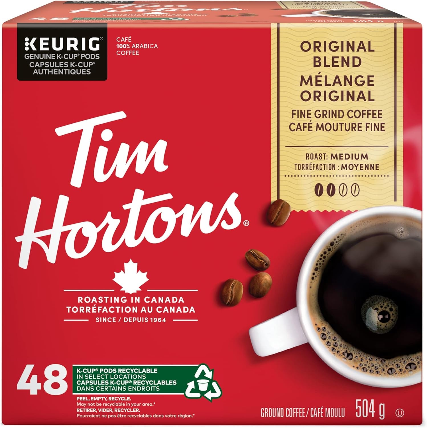 Original Coffee Blend, Single Serve Keurig K-Cup Pods, Medium Roast, 48 Count