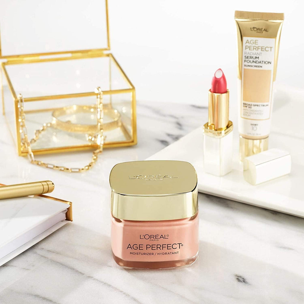 L’Oréal Paris Day Face Moisturizer Cream, Age Perfect Rosy Tone, with LHA & Imperial Peony Extract, for Mature Skin Skincare, 50 Ml