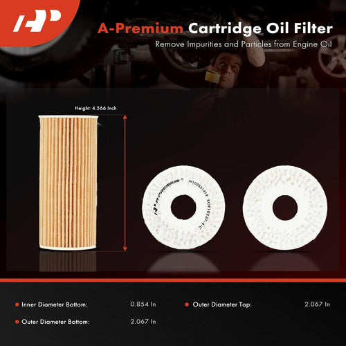 10K Miles Protection Oil Filter Compatible with Kia Stinger | for Kia Stinger 2018-2023, K900 2019-2020 & Genesis G80 2018-2020, G70 2019-2023, 4-PC Set, Replace# L39175, 263203LTA0