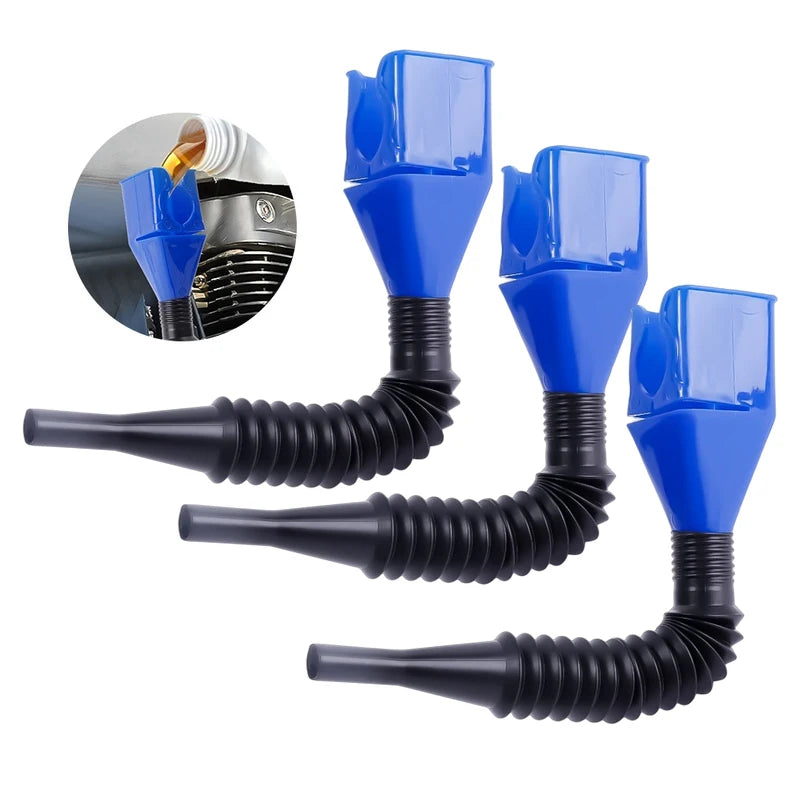 1/3Pcs Telescopic Car Refueling Funnel Universal Engine Oil Gasoline Filter Transfer Funnels Tool Foldable Portable Funnels