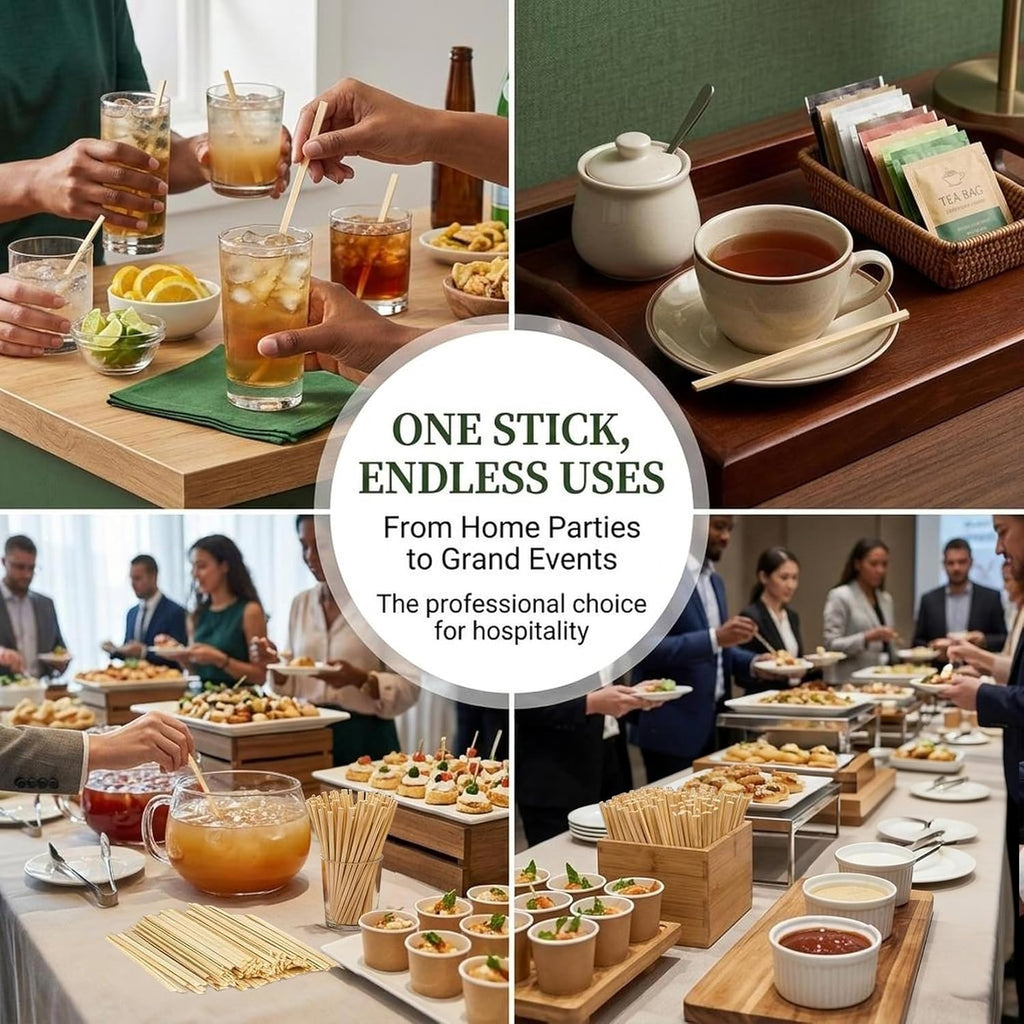 1000Pcs Wooden Coffee Stirrers - Coffee Stir Sticks Disposable | Bamboo Swizzle Stick for Beverage, Coffee, Hot Chocolate, Milk, Juice, Cocktail, Party Drink Stirring, Coffee Bar Need, 5.5''