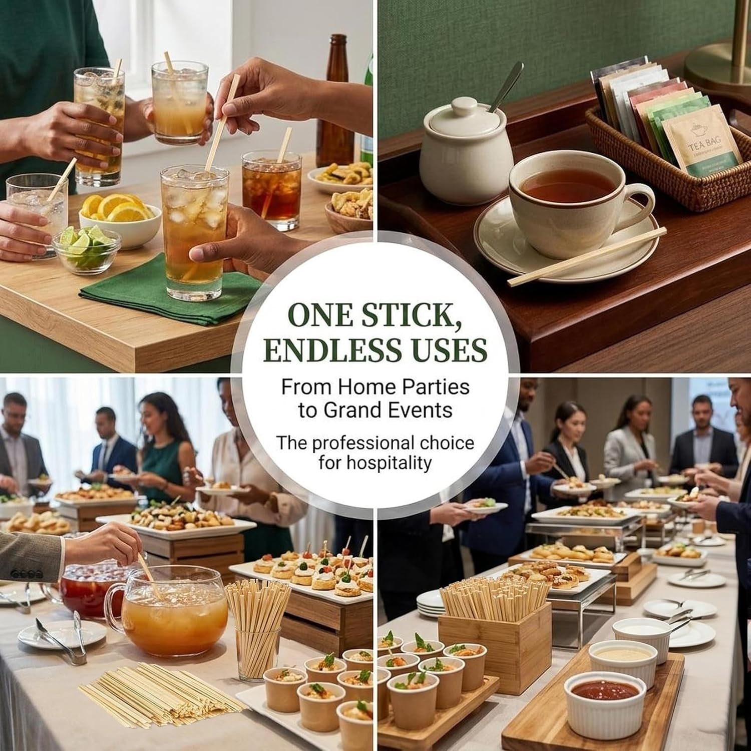 1000Pcs Wooden Coffee Stirrers - Coffee Stir Sticks Disposable | Bamboo Swizzle Stick for Beverage, Coffee, Hot Chocolate, Milk, Juice, Cocktail, Party Drink Stirring, Coffee Bar Need, 5.5''