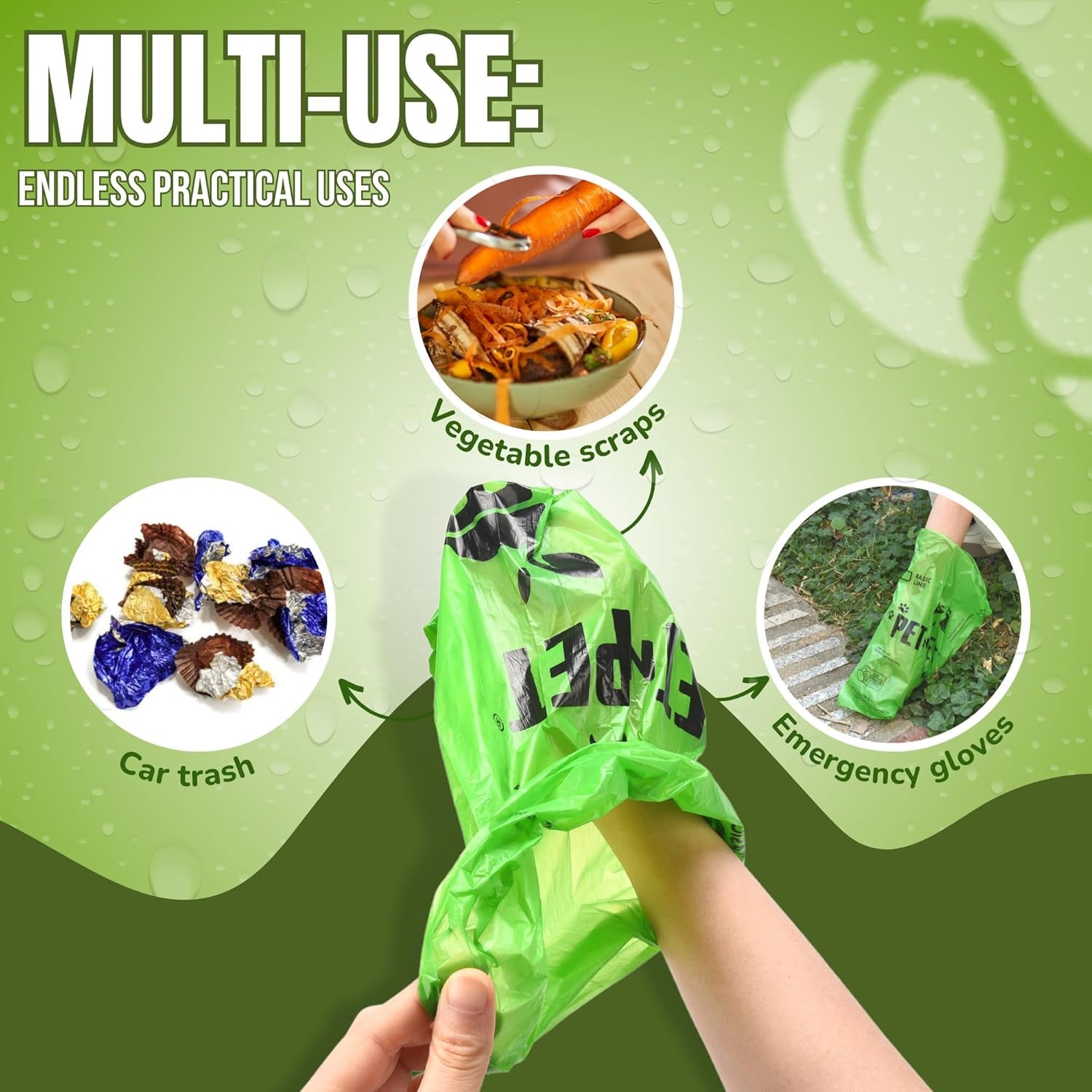 Dog Poop Bags 1080 Count Unscented Leak-Proof Refill Rolls Bulk | 1080 Bags, 60 Refill Rolls: Thick, Leak-Proof, Unscented, USDA Certified Biobased 41%, for Dogs and Cats.