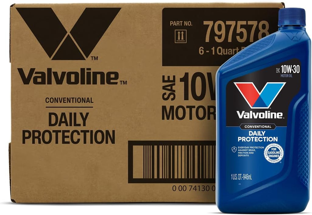 (VV129-6PK) SAE 10W-30 Premium Conventional Motor Oil - 1 Quart Bottle, (Case of 6)