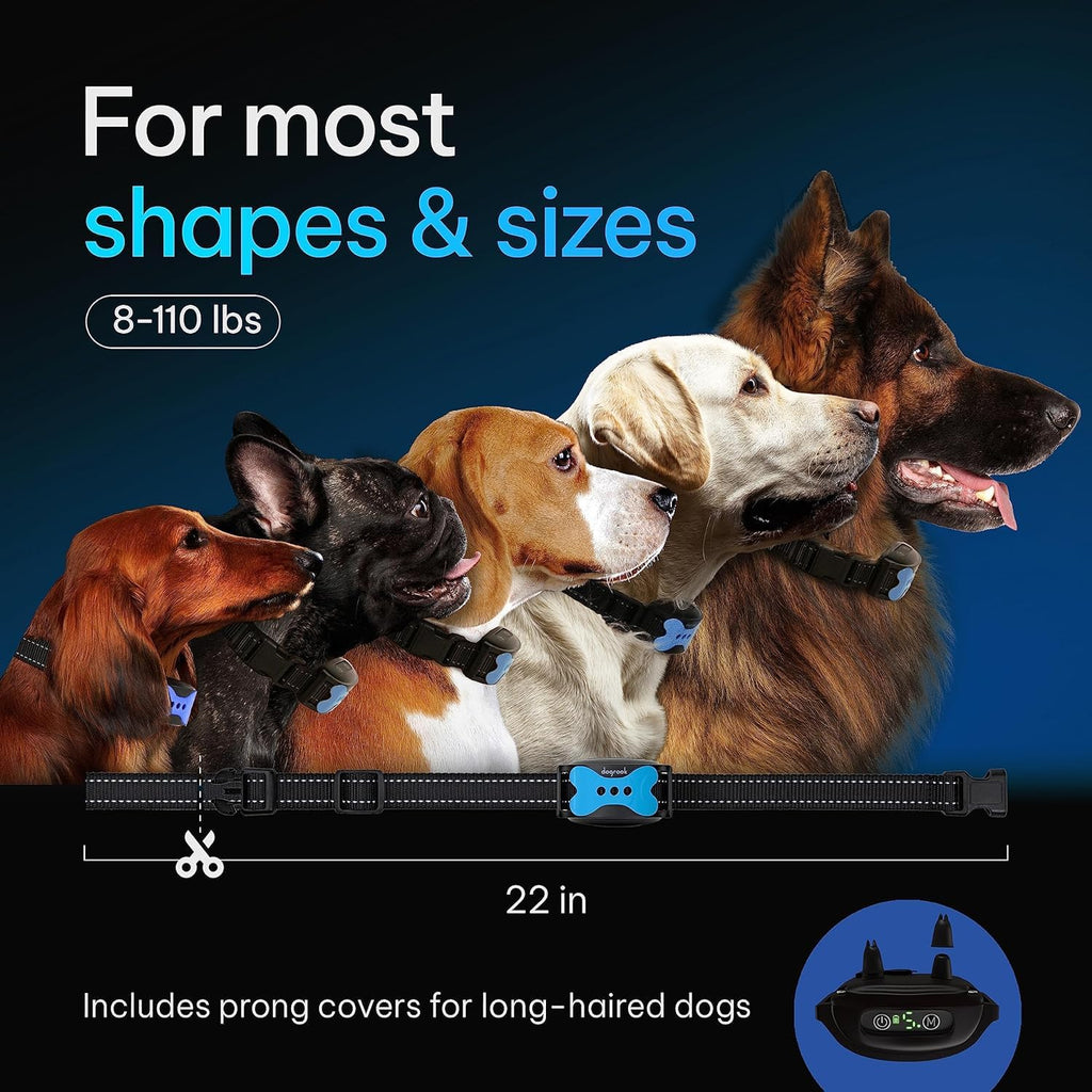 Dog Bark Collar | Smart Collar for Dog Training | Beep & Vibration | Rechargeable & Waterproof | No Shock Collar for Dogs | anti Bark Collar for Large Dog, Medium Dog, Small Dog | 12-110 Lbs